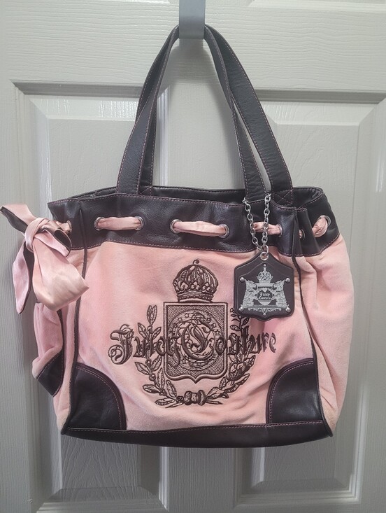Juicy Couture Handbags - Juicy Couture Daydreamer Pink/Brown Velour Vintage Y2K Bag